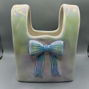 Target Bullseye Playground Iridescent Purse Vase With Blue Bow Spring 2025 NEW